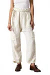 Nsf Shailey Paperbag Waist Pant In Soft White In White