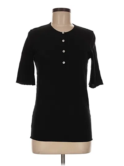 Pre-owned Nsf Short Sleeve Henley Shirt In Black