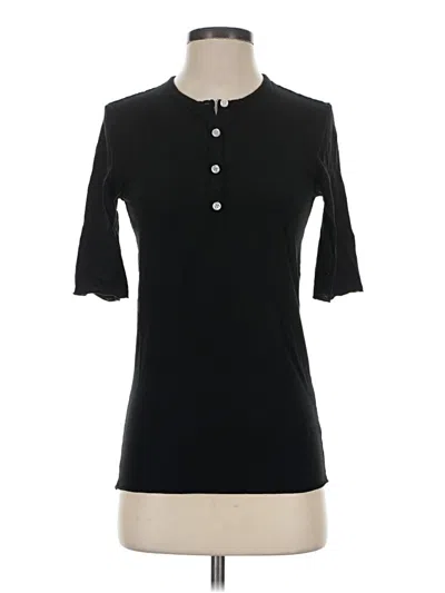 Pre-owned Nsf Short Sleeve Henley Shirt In Black