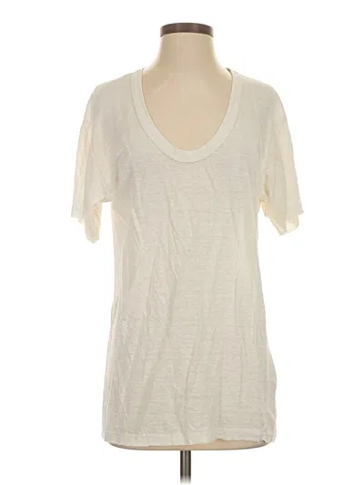 Pre-owned Nsf Short Sleeve Top Ivory Scoop Neck Tops