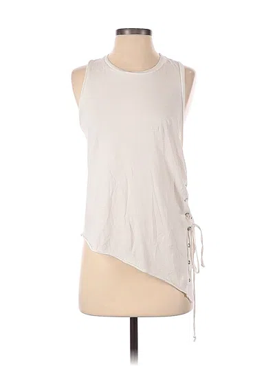 Pre-owned Nsf Sleeveless Top Ivory One Shoulder Neckline Tops In White