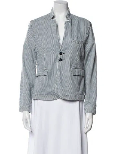 Pre-owned Nsf Striped Blazer In Blue