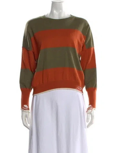 Pre-owned Nsf Striped Crew Neck Sweater In Orange