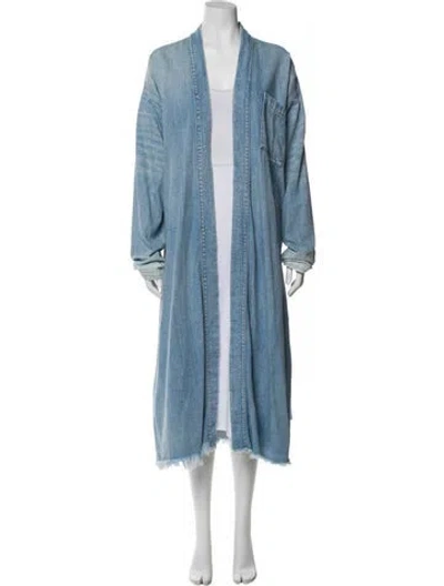 Pre-owned Nsf Striped Denim Jacket In Blue