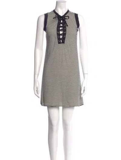 Pre-owned Nsf Striped Mini Dress In Black/neutrals