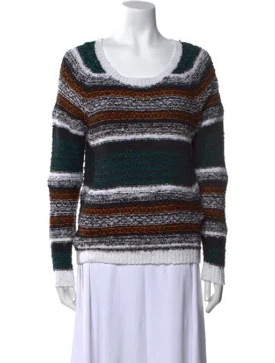 Pre-owned Nsf Striped Scoop Neck Sweater In Black