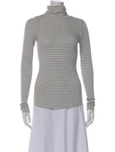 Pre-owned Nsf Striped Turtleneck Sweater In Gray