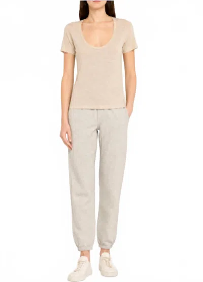 Nsf Tally Short Sleeve Fitted U Neck T-shirt In Ivory In Multi