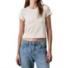 Nsf Tara Fitted Shrunken Crew T-shirt In Ivory In White