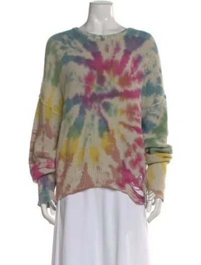 Pre-owned Nsf Tie-dye Print Bateau Neckline Sweater In Multi