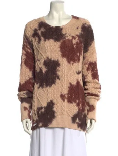 Pre-owned Nsf Tie-dye Print Crew Neck Sweater In Brown