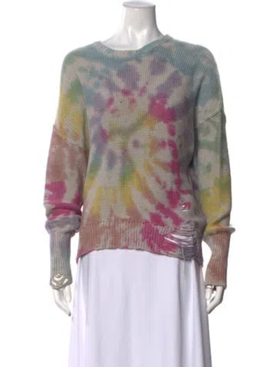 Pre-owned Nsf Tie-dye Print Crew Neck Sweater In Neutrals