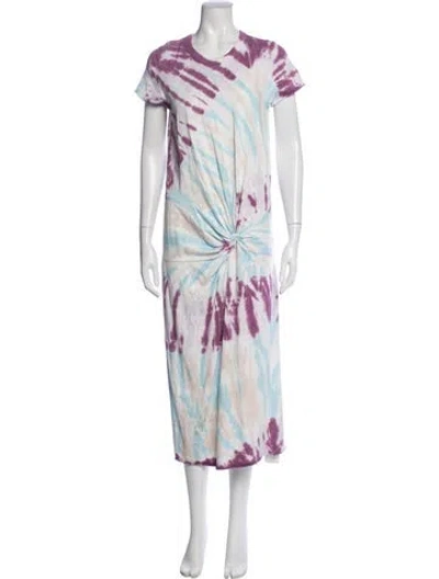 Pre-owned Nsf Tie-dye Print Long Dress In Neutrals