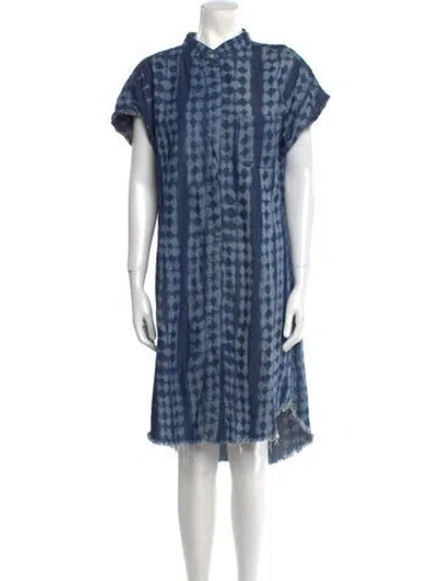 Pre-owned Nsf Tie-dye Print Midi Length Dress In Blue