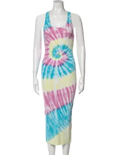 Pre-owned Nsf Tie-dye Print Midi Length Dress In Pink