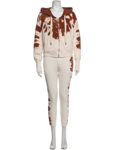 Pre-owned Nsf Tie-dye Print Pant Set In Neutrals