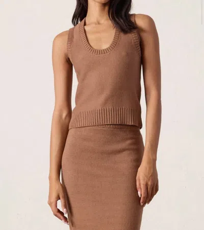 Nsf Valeria Cotton Sweater Tank In Brown
