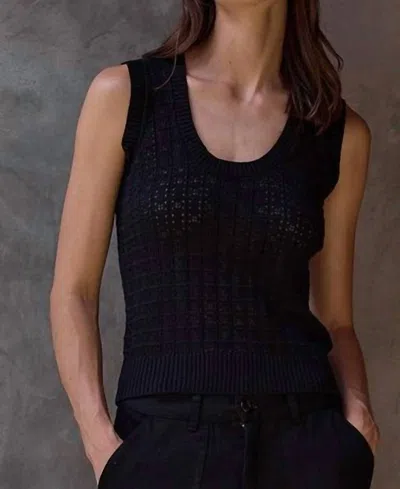 Nsf Valeria Crochet Sweater Tank In Black
