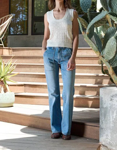 Nsf Valeria Crochet Sweater Tank In Chalk In Gray