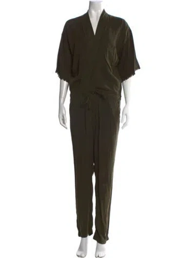 Pre-owned Nsf V-neck Jumpsuit In Green