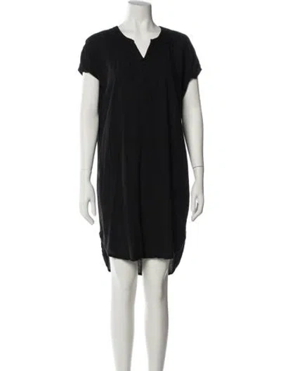 Pre-owned Nsf V-neck Knee-length Dress In Blue