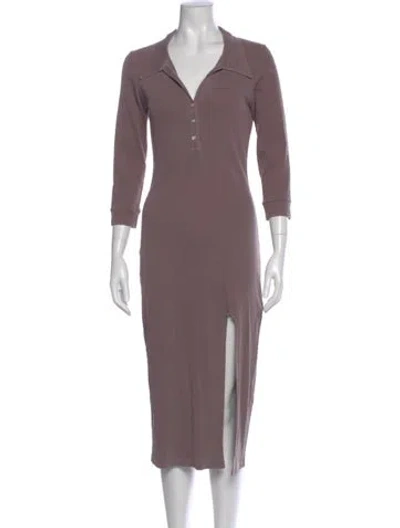 Pre-owned Nsf V-neck Midi Length Dress In Purple