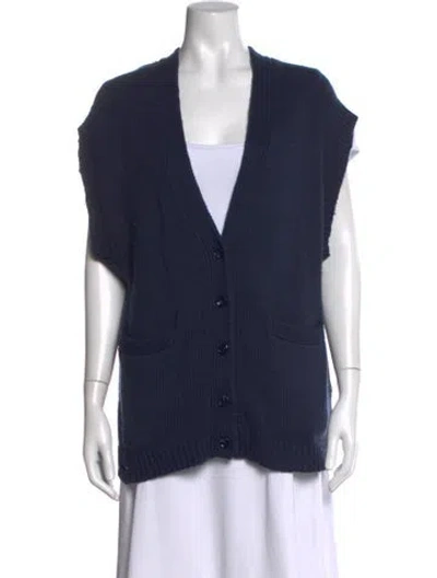 Pre-owned Nsf V-neck Sweater In Blue