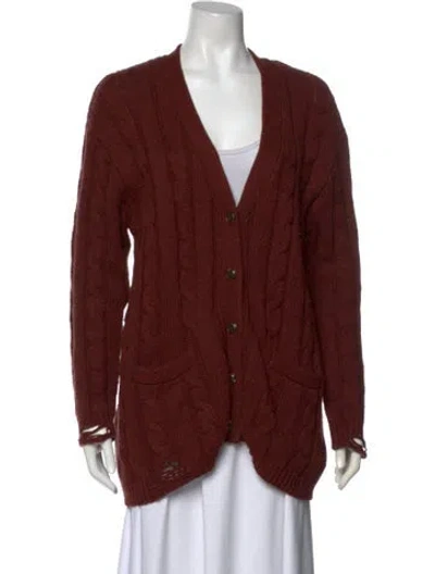 Pre-owned Nsf V-neck Sweater In Brown