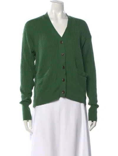Pre-owned Nsf V-neck Sweater In Green