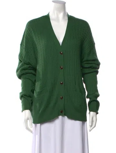 Pre-owned Nsf V-neck Sweater In Green