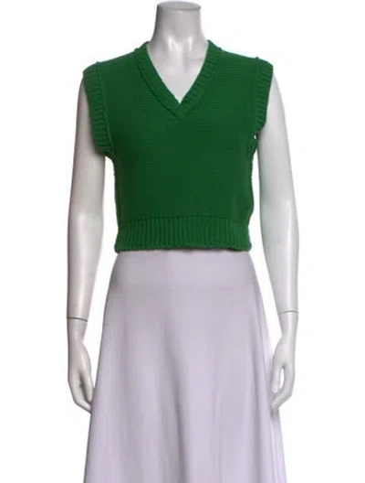 Pre-owned Nsf V-neck Sweater In Green