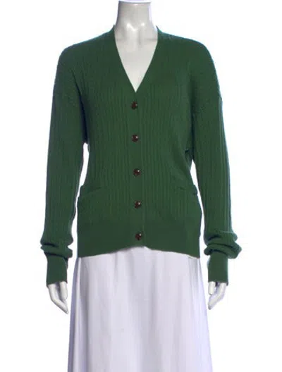 Pre-owned Nsf V-neck Sweater In Green