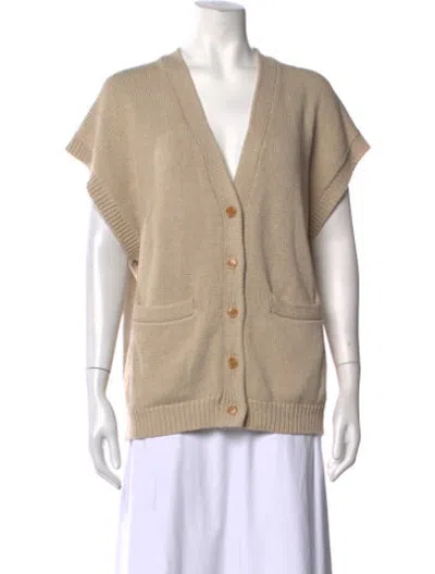 Pre-owned Nsf V-neck Sweater In Neutrals