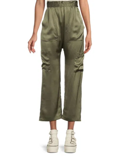 Nsf Women's Shailey Silk Cropped Paperbag Pants In Pigment Range