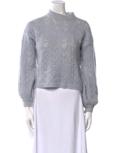 Pre-owned Nsf Wool Mock Neck Sweater In Blue