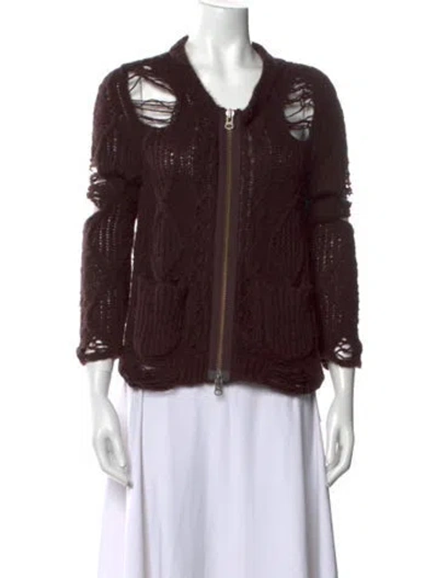 Pre-owned Nsf Wool Scoop Neck Sweater In Brown