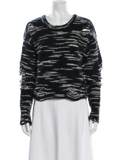 Pre-owned Nsf Wool Striped Sweater In Black