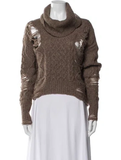 Pre-owned Nsf Wool Turtleneck Sweater In Brown