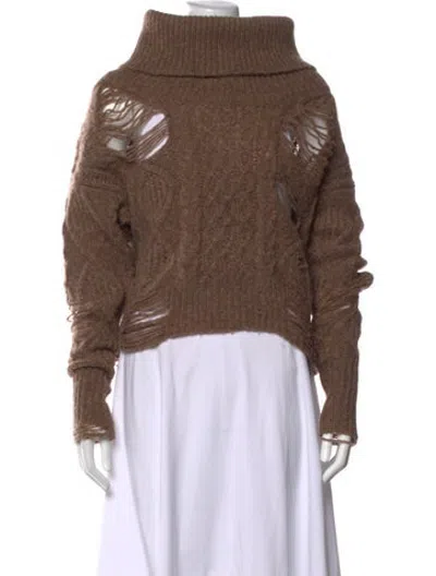 Pre-owned Nsf Wool Turtleneck Sweater In Brown