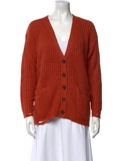Pre-owned Nsf Wool V-neck Sweater In Orange