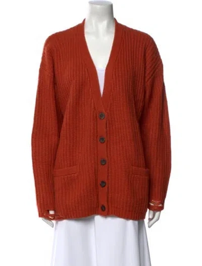 Pre-owned Nsf Wool V-neck Sweater In Orange