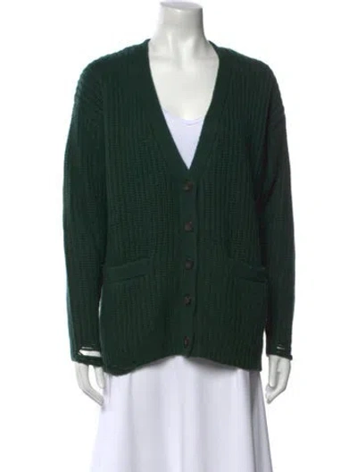 Pre-owned Nsf Wool V-neck Sweater W/ Tags In Green