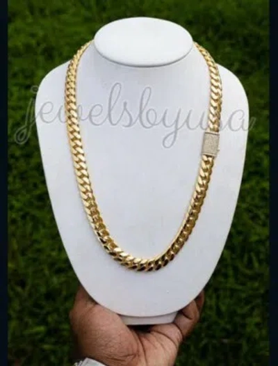 Pre-owned Nsg 1.5ct Natural Moissanite 12mm X 20 Inch Cuban Link Necklace Free Stud 925 Silver In White