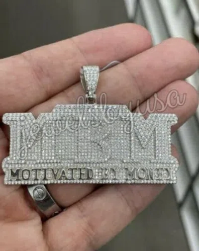 Pre-owned Nsg 2.50 Ct Mbm 100% Genuine Moissanite Men's Mini Charm Custom Pendant 925 Silver In White