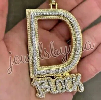 Pre-owned Nsg 2.5ct D/vvs Moissanite Men's D Block Customize Letter Initial Pendant 925 Silver In White