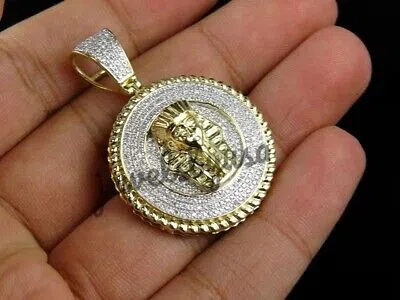 Pre-owned Nsg 3d Egyptian Pharaoh 3.50 Ct Genuine D/vvs Moissanite Men's Pendant 925 Silver In White