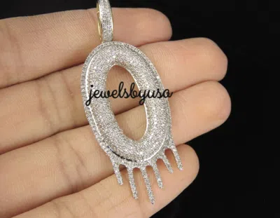 Pre-owned Nsg 4.1 Ct 100% Natural Moissanite Custom Q Letter Initial Men's Pendant 925 Silver In White