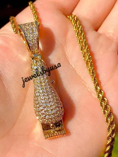 Pre-owned Nsg Buss Down Men's 3ct Tester Passing Moissanite Barber Razor Pendant 925 Silver In White