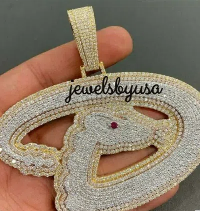 Pre-owned Nsg Custom 3.50ct Simulated Diamond Big "d" Letter Initial Men's Pendant 925 Silver In White