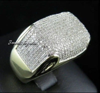 Pre-owned Nsg Flooded Iced Men's D/vvs Moissanite Bold Rapper Charm Ring-free Gift Silver In White